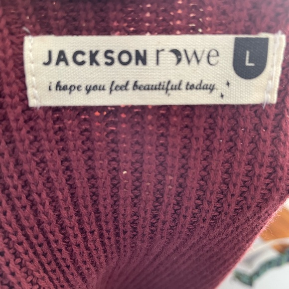 Burgundy!🌺 NWT L Jackson Rowe Supermoon longline open cardigan duster cotton mix - Picture 8 of 11